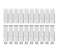 Flash Drive Bulk 8GB USB 20 Pack FEWINA USB2.0 USB Drives Pack Thumb Drive Bulk Swivel Memory Stick Zip Drive for Storage and Backup White 20PCS 8GB