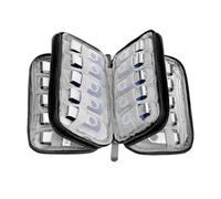 Flash Drive Case - Oxford 7.48x1.97x3.94 Inch, 30 Slot USB Memory, Portable Hard Shell Waterproof, Three Layers, Zipper Protection | Home Office, Travel Kit, Gear