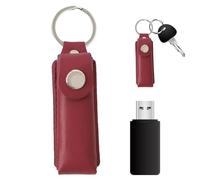 Flash Drive Porta Case | 2.44 Inch Leather USB Key Ring PU Protective Custody | Compact and Anti-Spite with Hook Keychain for Access Accessories Office School and Travel