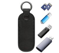 Flash Drive Stand Case: Portable USB Drive Box, USB Drive Holder Case | PU Leather USB Flash Drive Storage Case, Small Flash Drive Organizer Pa, Black, 3.54x1.26 inches, See description