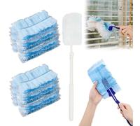 Flash Dust 20 PCS Disposable Electrostatic Duster Heads, Fluffy Refills for Home & Car Cleaning with 2 Handle