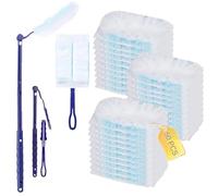 Flash Dust Magnet,50 Pcs Dust Magnet Refills,Fluffy Duster Refills with Long Handle Short Handle,Flash Dust Magnet Long Handle,Telescopic Dusters for Cleaning Furniture,Blinds,Fans,Cars,Keyboard