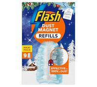 Flash Dust Magnet Mrs Hinch's Winter Edition Alpine Escape Duster 9 Refills, Traps & Locks Up Dust, White, Light Blue