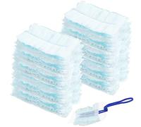 Flash Dust Magnet Refills, 20-Pack Blue Microfiber Duster Heads with Handle, Strong Electrostatic Dust Removal for Home & Car Cleaning