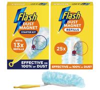 Flash Duster Dust Magnet Starter Kit Value Pack, 1 Handle + 38 Refills, Trap & Lock Away Dirt & Hair In No Time