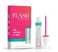 fLASH Eyelash Serum for Long, Curled Natural Lashes - Enhances & Strengthens, Safe & Effective Formula for Contact Wearers & Sensitive Eyes, 3 Month Supply - 2mL (0.07 Fl Oz)
