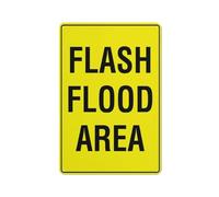 Flash Flood Area Bright Yellow Sign 12 X 8 Inches Aluminum Sign Reflective - Uv Protected, Waterproof, Weatherproof And Fade Resistant - 4Pre-Drilled Holes