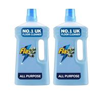 Flash Floor Cleaner All Purpose 1L (Pack of 2) - Bicarbonate of Soda & Eucalyptus Scent, Powerful Grease Dirt and Odour Removal, Streak Free Shine, Multi Surface Cleaning, No Bleach or Ammonia