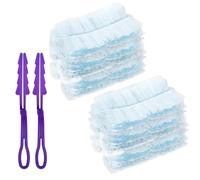 Flash Fluffy Dusters Refills - 20-Pack Disposable Duster Heads with 2 Handle - Cleaning Head Refills for Furniture, Home, Office