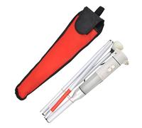 Flash folding blind cane - 4 Sections Aluminum alloy Folding Walking Cane for The Blind,with Sound and Light Voice Alarm + red reflective film(White,B(137cm/54in))