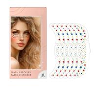 Flash Freckles Tat Too Sticker, 6pieces/1box Sparkling Star Glitter Freckles, Face Glitter Makeup Stickers, Safe, Skin-Friendly and Easy to Use for Face and Body in All Occasions