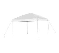 Flash Furniture Harris 10x10 White Outdoor Pop Up Event Slanted Leg Canopy Tent with Carry Bag