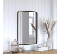 Flash Furniture Janinne Rectangle Wall Mirror - Brushed Bronze Accent Mirror - 20" x 30" Vanity Mirror - for Bathroom, Vanity, Entryway, Dining Room, & Living Room