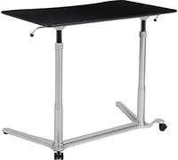 Flash Furniture Merritt Sit-Down, Stand-Up Black Computer Ergonomic Desk with 37.375" W Top (Adjustable Range 29" - 40.75")