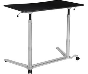 Flash Furniture Merritt Sit-Down, Stand-Up Black Computer Ergonomic Desk with 37.375" W Top (Adjustable Range 29" - 40.75")