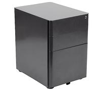 Flash Furniture Warner Modern 3-Drawer Mobile Locking Filing Cabinet with Anti-Tilt Mechanism and Hanging Drawer for Legal & Letter Files, Black