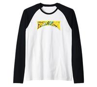 Flash Gordon Retro Yellow Comic Book Text Logo Raglan Baseball Tee