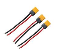 FLASH HOBBY 3pcs Amass XT60 Connector Pigtail Male XT60H Plug 10cm 14AWG Silicon Wire for RC Lipo Battery FPV Drone