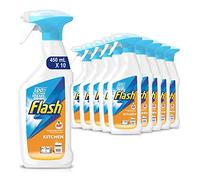Flash Kitchen Cleaner Spray, 4.5 Litres (450 ml x 10), Surface Cleaner & Grease Remover, Streak-Free Shine, Fresh Citrus Scent