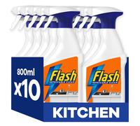 Flash Kitchen Cleaner Spray, 8 Litres (800 ml x 10), Kitchen Cleaning, Citrus Fresh