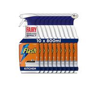 Flash Kitchen Cleaner Spray, 8 Litres (800 ml x 10), Kitchen Cleaning, Citrus Fresh