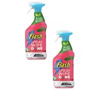 Flash Kitchen Cleaner Spray 800ml - Antibacterial, Tough on Grease, Streak-Free, No Rinse, Kills 99.9% Bacteria, Fresh Scent Pink - 2 Pack