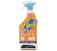 Flash Kitchen Cleaner Spray 800ml - Antibacterial, Tough on Grease, Streak-Free, No Rinse, Kills 99.9% Bacteria, Fresh Scent Orange - 1 Pack
