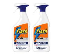 Flash KITCHEN Cleaner Spray 800ml x 2 - Powerful Degreasing Kitchen Cleaning Spray - Removes Up to 100% Kitchen Grease - Citrus Fresh Scent