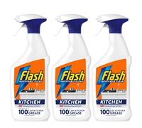 Flash KITCHEN Cleaner Spray 800ml x 3 - Powerful Degreasing Kitchen Cleaning Spray - Removes Up to 100% Kitchen Grease - Citrus Fresh Scent