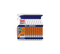 Flash Kitchen Degreaser Cleaning Spray, 8 Litres (800 ml x 10), Surface Cleaner & Grease Remover, Streak-Free Shine, Citrus Scent