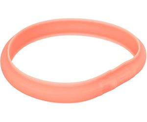Flash light band USB, silicone, L-XL: 70 cm/30 mm, coral