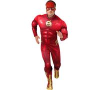 Flash Mens Deluxe Costume Adults Licensed Superhero Fancy Dress Outfit DC Comics
