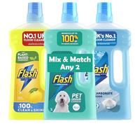 Flash Mix & Match Any 2 Household Cleaning Products Bundle, Pet Odour Eliminator Floor Cleaner 1L, All Purpose Lemon Cleaner 1L, Bicarbonate Cleaning Liquid 1L - Multi-Surface Use