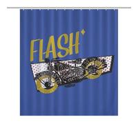 Flash - Motorcycle - T-shirt - Wave DotDurable Heavy Duty Shower Curtain, Thick Polyester, Rustproof Grommets, Weighted Hem - Weighted Shower Curtains, Bath Curtains Shower64.17x70.87Inch(163x180cm)