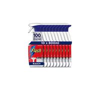 Flash Multi Purpose Bleach Cleaning Spray For Hard Surfaces Kitchen Cleaner Sprays 8 L 800ML x 10