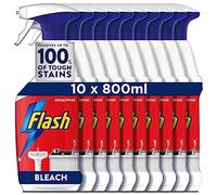 Flash Multi Purpose Bleach Cleaning Spray, Cleaning Products, For Hard Surfaces, Kitchen Cleaner Spray, 8 L (800ML x 10), Multi Surface Cleaner
