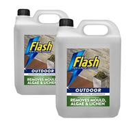 Flash Path & Patio Cleaner Super Concentrate, 2 x 5 Litres, Removes Mould, Algae & Lichen, Outdoor Surface Cleaner