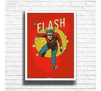 Flash Poster - Superheroes Comic Book Wall Art Print - Iconic Superhero Team Artwork - Vintage & Modern Decor for Fans - Print for Home, Office, or Gift
