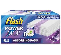 Flash Power Spray Mop Absorbing Pad Refills, Flash Mop Refill Pads, White, 64 Wipes (16x4), Flash Power Mop