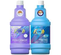 Flash Power Mop Liquid Refill 2 Items Bundle 1.25L Each, French Lavender & Fresh Scent Floor Cleaner, Deep Cleaning Shine & Freshness, Powerful Fast Drying Formula, Cuts Grease, Streak Free