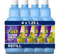 Flash Power Spray Mop Refill Liquid, Flash Power Mop Refill Liquid, Floor Cleaner, Citrus Fresh, 5 Litres (1.25 L x 4), Flash Floor Cleaner