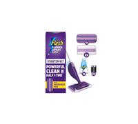 Flash Power Spray Mop Floor Cleaner Starter Kit 1 Washable 2 Disposable Pads AllInOne System For Your Floors