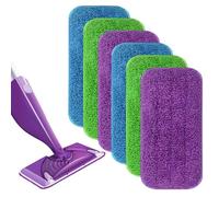 Flash Powermop 6 Pack Reusable Mop Refills - Washable Microfibre Spray Mop Replacement Pads for Multi Surface Wet & Dry Cleaning