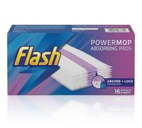 Flash Powermop Refill Pads 16 Sheets, Absorbing Pads for Hard Floor Cleaning, Disposable Mop Refills for Kitchen, Bathroom, Tile, Vinyl, Laminate & Sealed Floors
