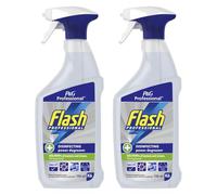 Flash Professional Disinfectant Degreaser Spray 750ml X2- Multi-Surface Cleaner with Bleach, Powerful Kitchen Sanitizer, Removes Grease, Kills 99.9% Bacteria, Hygienic Cleaning Solution
