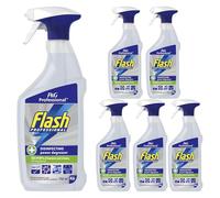 Flash Professional Disinfectant Degreaser Spray 750ml X6 - Multi-Surface Cleaner with Bleach, Powerful Kitchen Sanitizer, Removes Grease, Kills 99.9% Bacteria, Hygienic Cleaning Solution