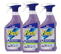 Flash Professional Disinfectant Food Cleaner 750ml X3- Multi-Surface Cleaner with Bleach, Powerful Degreaser, Removes Grease, Bacteria & Germs, Kitchen Sanitizer for Hygienic Deep Clean