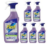 Flash Professional Disinfectant Food Cleaner 750ml X6- Multi-Surface Cleaner with Bleach, Powerful Degreaser, Removes Grease, Bacteria & Germs, Kitchen Sanitizer for Hygienic Deep Clean