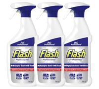 Flash Professional Spray Cleaner with Bleach 750ml X3- Powerful Multi-Surface Disinfectant Spray for Kitchen, Bathroom & Household Cleaning, Removes Grease, Whitens, Kills 99.9% Bacteria & Germs