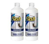 Flash Sink and Drain Unblocker, 2 x 1 Litre, Powerful Indoor Formula, Removes Tough Blockages
